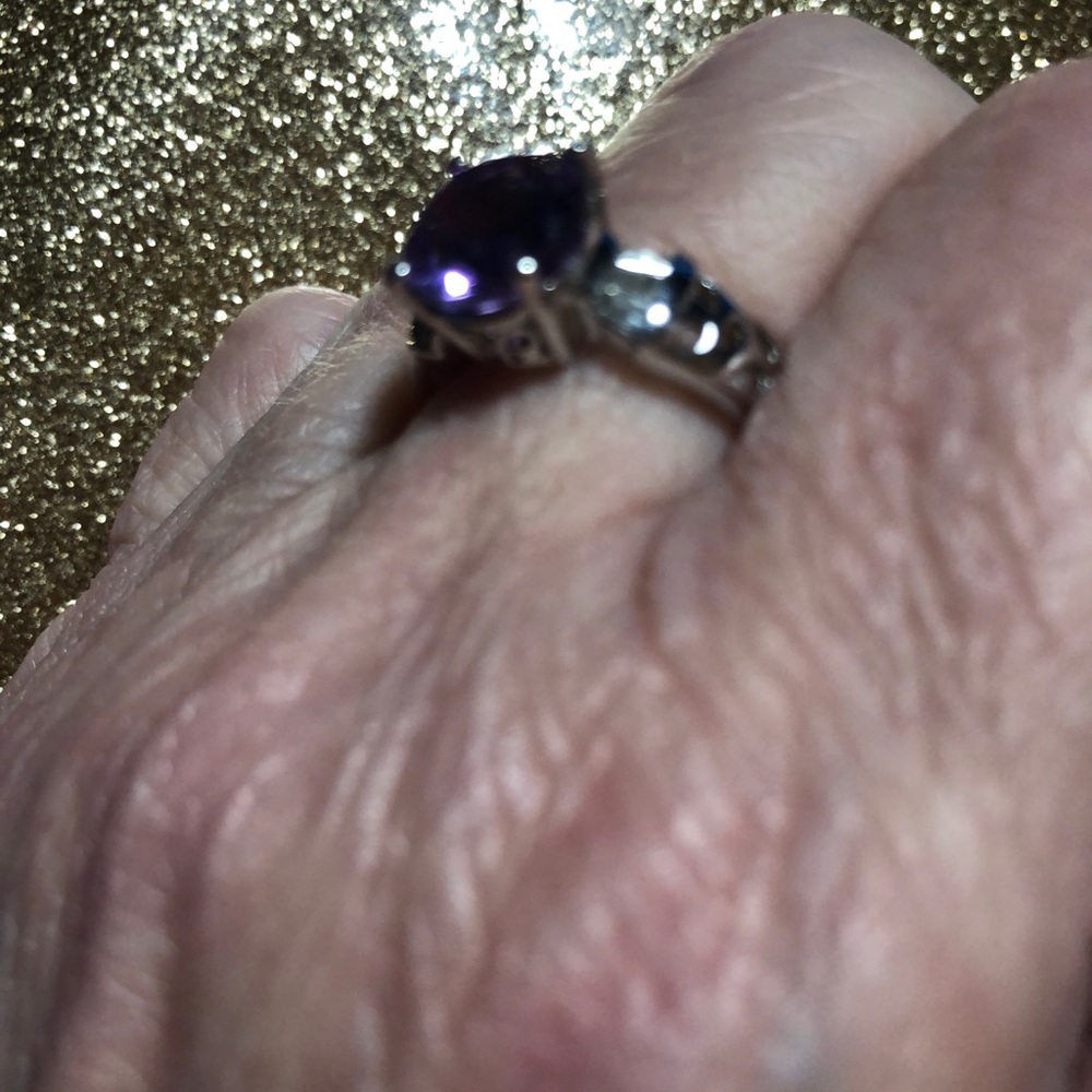 HOT SALE!!!!  RING AMETHYST & CZ 925 NWOT - Picture 2 of 4